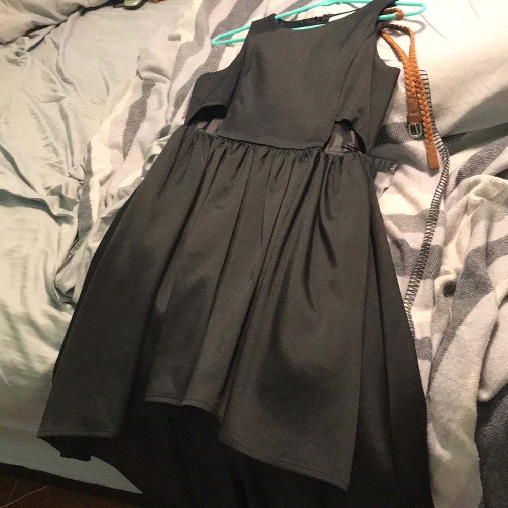 High low black dress.